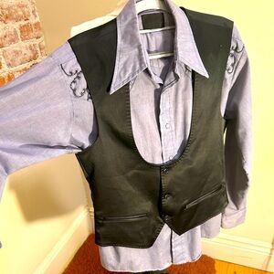 Antony Morato black satin gilet designer vest Size 40R